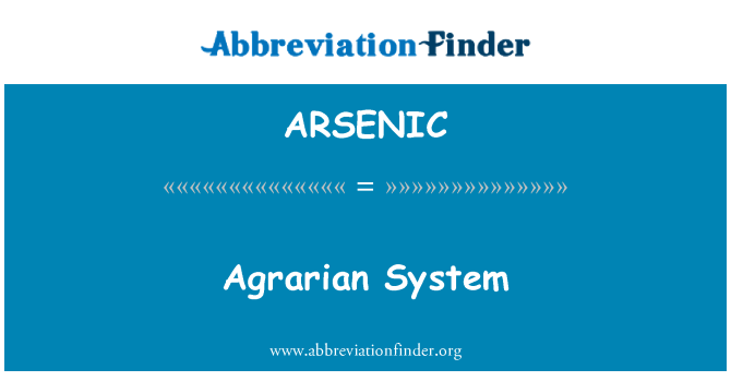 ARSENIC: Agrární systém