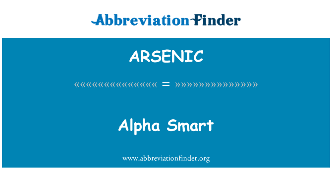 ARSENIC: Alfa pintar