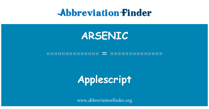 ARSENIC: Applescript