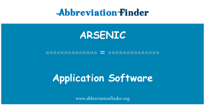 ARSENIC: Software de aplicação