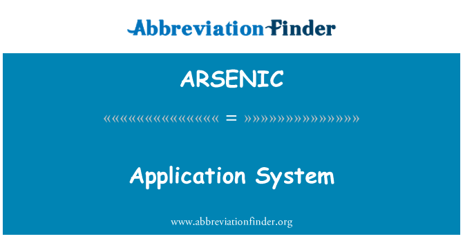 ARSENIC: Sistema de aplicação