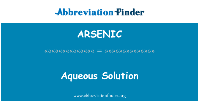 ARSENIC: ละลาย