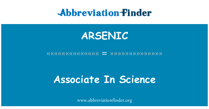 ARSENIC: Ordnen Sie In der Wissenschaft