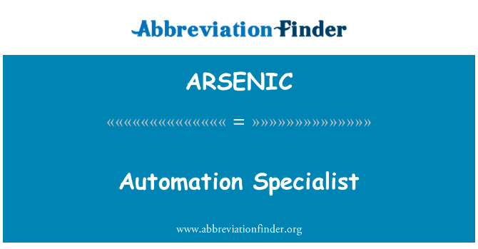 ARSENIC: Awtomazzjoni Specialist