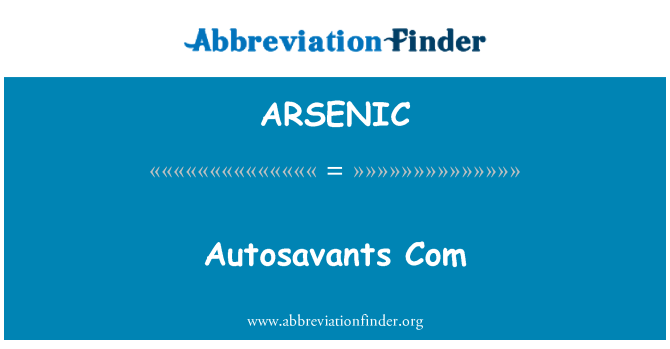 ARSENIC: Kominote Autosavants