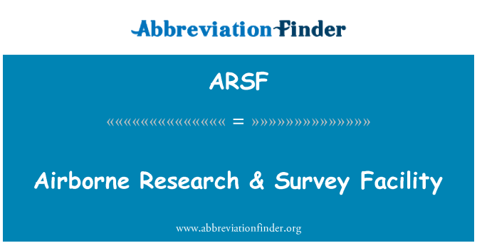 ARSF: Recherche aéroportée & Survey installation