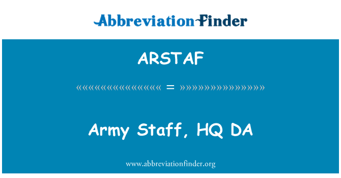 ARSTAF: Sztabu armii, HQ DA