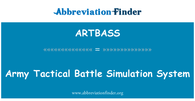 ARTBASS: Vojska taktične bitke simulacijo sistema