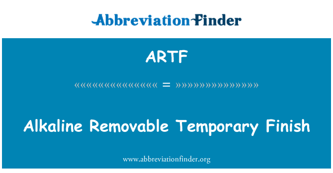 ARTF: Temm temporanja rimovibbli alkalina