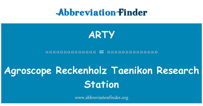 ARTY: Jejich Ústav Taenikon výzkumná stanice