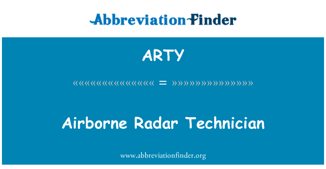 ARTY: Tecnico Radar disperso nell'aria