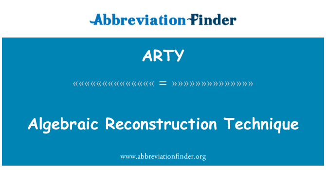 ARTY: Algebraïsche wederopbouw techniek