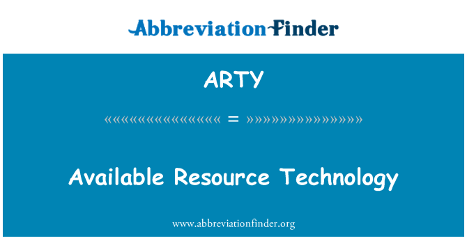 ARTY: Recurso disponível tecnologia