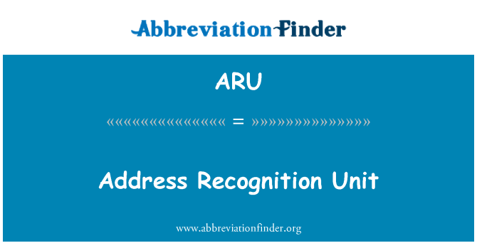 ARU: Địa chỉ công nhận đơn vị