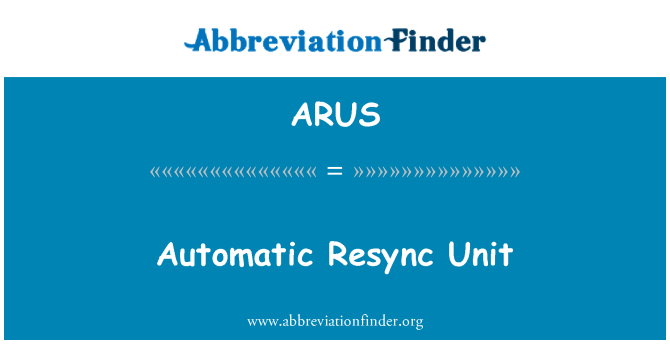 ARUS: Üksuse automaatne Resync