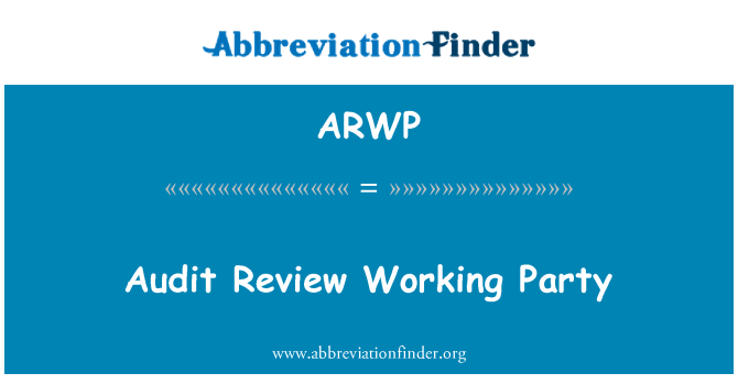 ARWP: Groupe de travail vérification examen