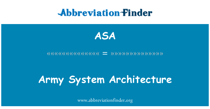 ASA: Leger systeemarchitectuur
