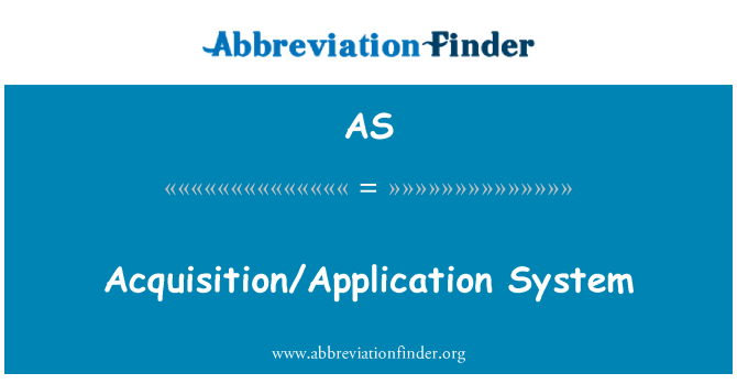 AS: Erwerb/Anwendungssystem