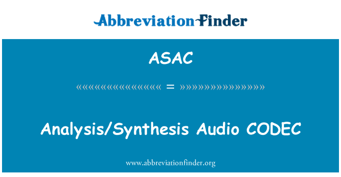 ASAC: Analyse/syntese Audio CODEC