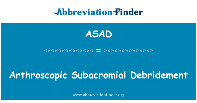 ASAD: הטריה Subacromial ארתרוסקופיים