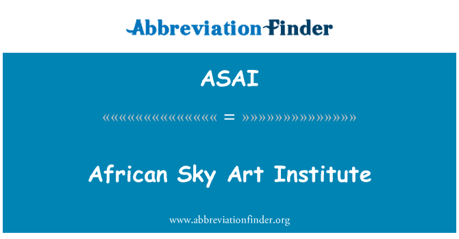ASAI: Afrique syèl Art Enstiti