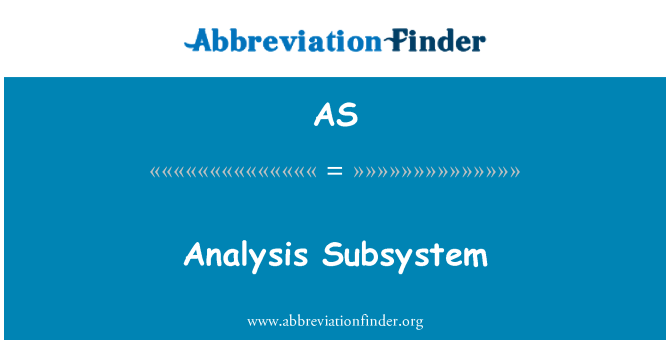 AS: Analyse-Subsystem