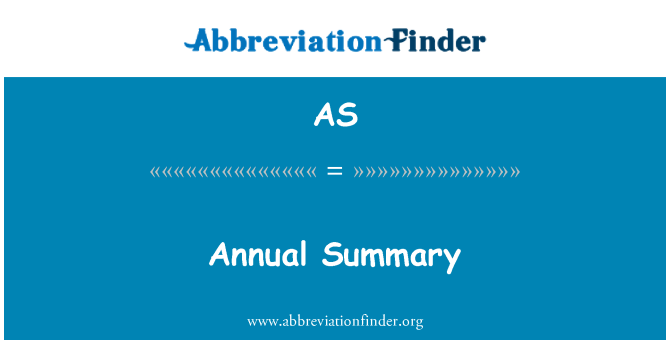 AS: Annual Summary