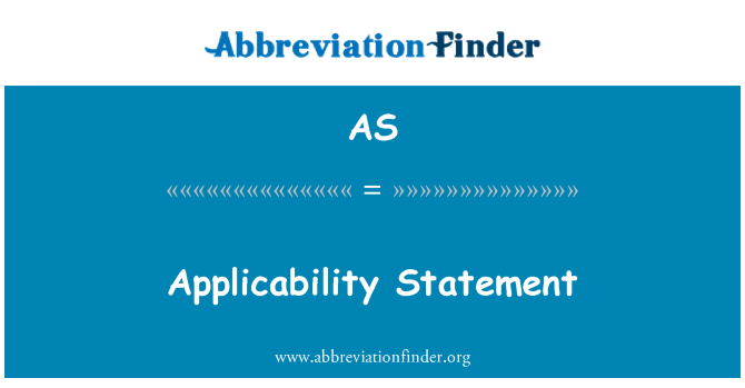 AS: Applicability Statement