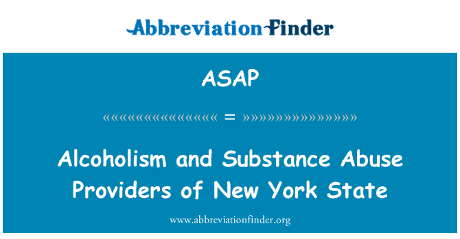 ASAP: Alkoholismus und Drogenmissbrauch Anbieter des Staates New York