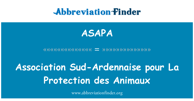 ASAPA: Asociace Sud-Ardennaise pour La Protection des Animaux