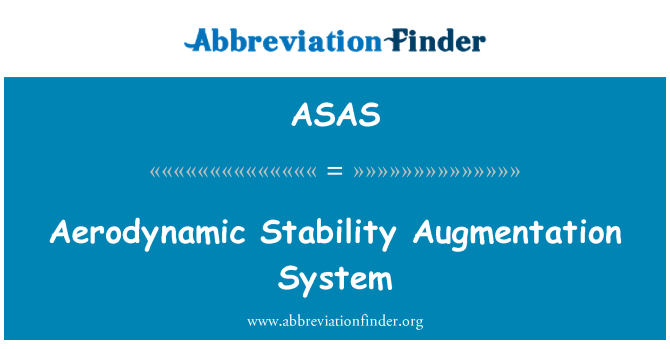 ASAS: Aerodynamic Stability Augmentation System