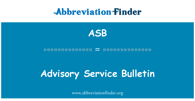 ASB: Advisory Service Bulletin