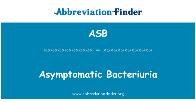 ASB: Bacteriuria ללא תסמינים