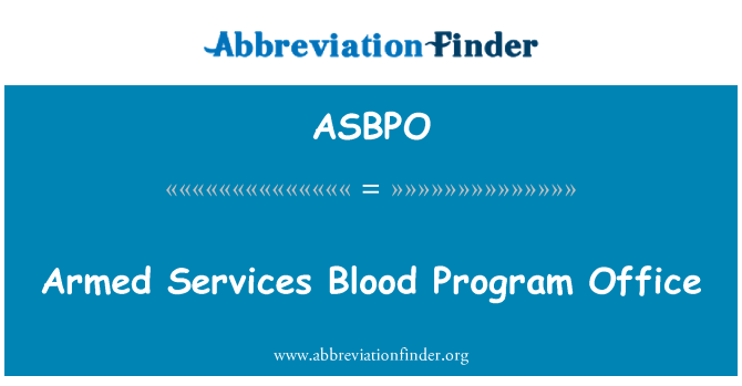 ASBPO: Armed Services Blood Program Office