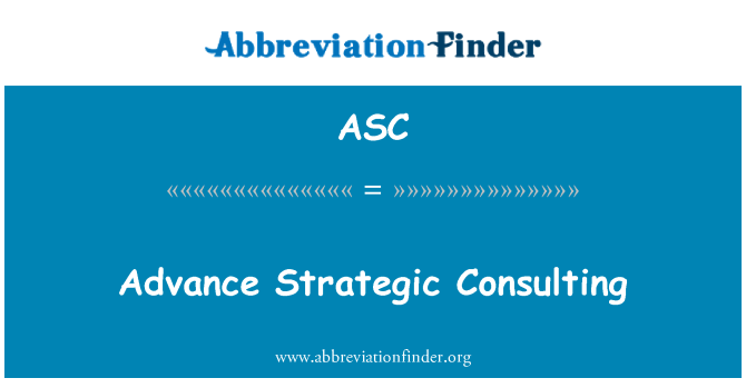 ASC: تقدم الاستشارات الاستراتيجية