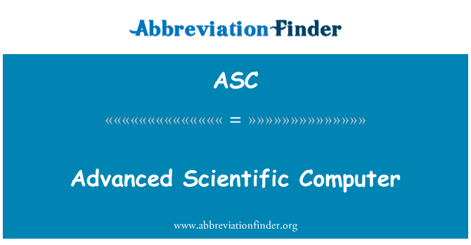 ASC: Avancerade vetenskapliga dator