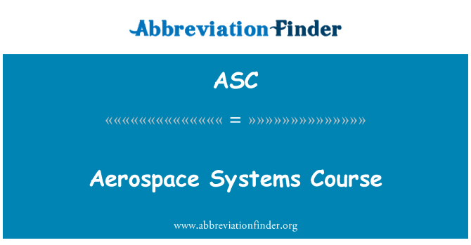 ASC: Curso de sistemas aeroespaciais