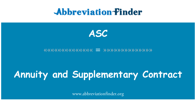 ASC: Anuity a doplňkové smlouvy