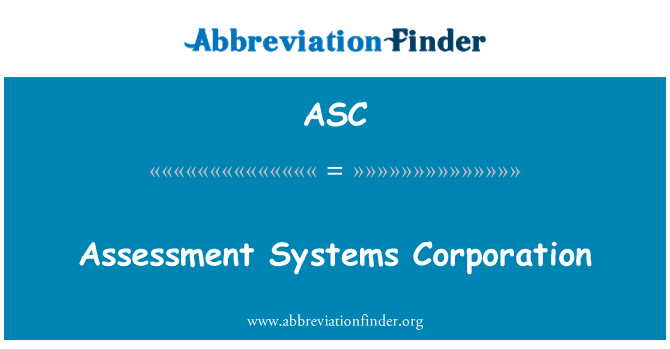 ASC: मूल्यांकन सिस्टम निगम