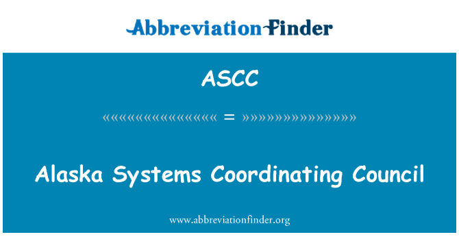 ASCC: Alaska Systems Coordinating Council