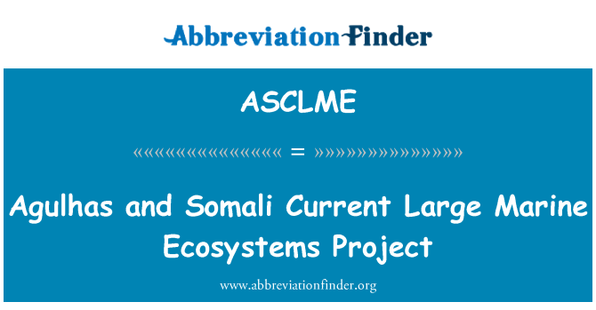 ASCLME: Agulhas in Somalski tok velikih morskih ekosistemov projekta