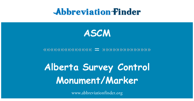 ASCM: Alberta raziskava nadzor spomenik/Marker