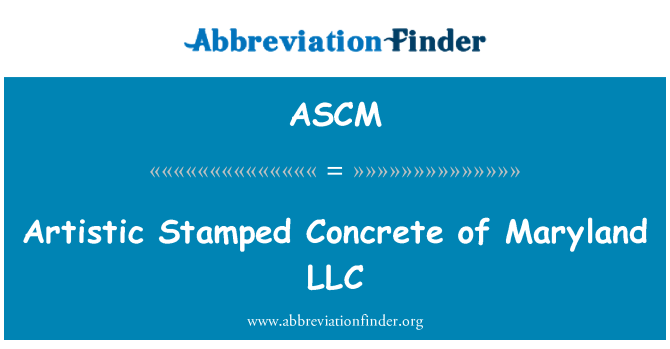 ASCM: 예술적 스탬프 콘크리트 메릴랜드 LLC