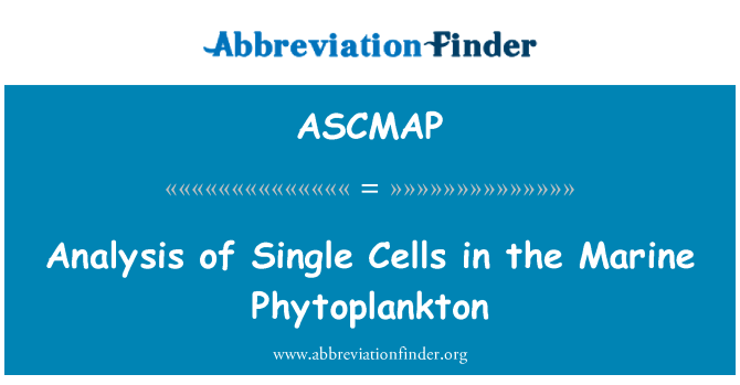 ASCMAP: Analysis of Single Cells in the Marine Phytoplankton