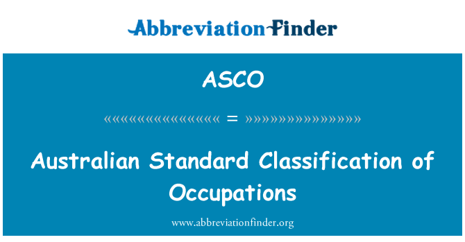 ASCO: Avustralya standart meslek sınıflandırma