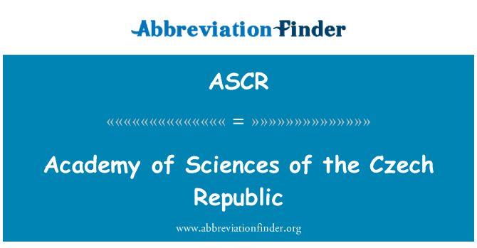 ASCR: האקדמיה למדעים של הרפובליקה הצ'כית