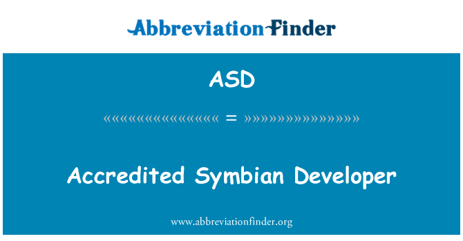 ASD: मान्यता प्राप्त सिम्बियन डेवलपर