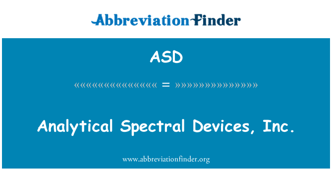 ASD: Analytical Spectral Devices, Inc.