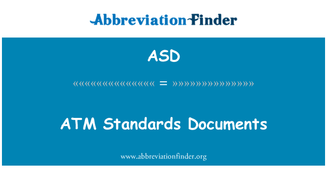 ASD: Id-dokumenti ta ' l-istandards ATM