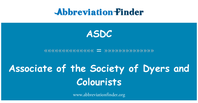 ASDC: Associate of the Society of Dyers and Colourists